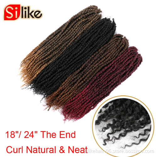 Passion Twist Hair 24 Inches Synthetic Water Wave Twists Crochet Black Curly Hair Bundles for Braiding Hair Extensions